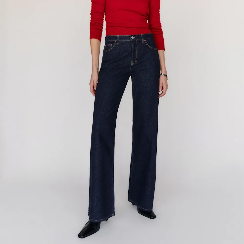 Reformation Cary Low Rise Slouchy Wide Leg Jeans in Ondine - NWT